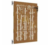 vidaXL Portail de jardin - Portillon de patio - 85x150 cm - Acier corten design de bambou
