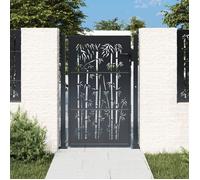 vidaXL Portail de jardin Portillon design de bambou Acier Anthracite 100x125 cm