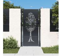 vidaXL Portail de jardin Portillon de patio 100x200 cm Acier Anthracite Conception d'arbre