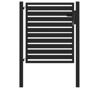 vidaXL Portail de Jardin verrouillable Noir 100x100 cm Aluminium, Portail de Jardin en métal, Portail de Jardin Avant, Portail de sécurité