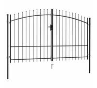 vidaXL Portail double Woerden avec pointes supérieures 299,5 x 249,5 cm