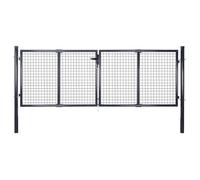 vidaXL Portail en maille de jardin Acier galvanisé 289x75 cm Gris