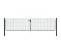 Vidaxl Portail En Maille De Jardin Acier Galvanisé 400 X 150 Cm Gris
