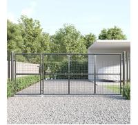 vidaXL Portail de jardin grillagé Acier galvanisé Anthracite 350 x 125 cm