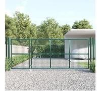 vidaXL Portail de jardin maille acier 350 x 175 cm - Vert
