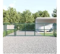 vidaXL Portail de jardin grillagé Vert 500 x 125 cm en acier galvanisé