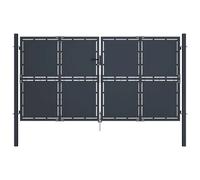 Portail de jardin - VIDAXL - Acier - 300 x 125 cm - Anthracite - Battant Gris G