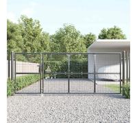 vidaXL Portail de Jardin grillagé Anthracite 350 x 125 cm Acier galvanisé