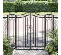 vidaXL Portail jardin noir 121x120 cm - Fer forgé