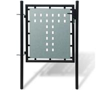 vidaXL Portail simple clôture Noir 100x125 cm