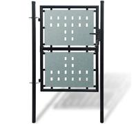 vidaXL Portail simple clôture noir 100x175 cm
