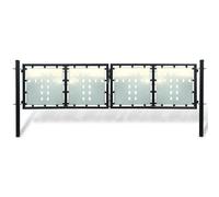 vidaXL Portail simple de clôture - Noir - 300 x 150 cm