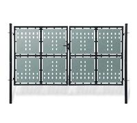 vidaXL Portail simple de clôture - Noir - 300 x 200 cm