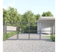 vidaXL Portal de jardin maille anthracite 350x175 cm acier galvanisé
