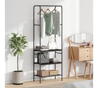 vidaXL Porte-vêtements Chêne noir 60 x 30 x 171 cm Bois d'ingénierie, Rangement de chambre, organiseur rectangulaire, meuble industriel, étagère gain de place, armoire moderne pour style minimaliste