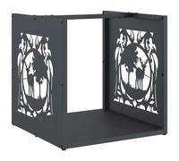 vidaXL Portant de Bois Chauffage Anthracite 40x40x40 cm, Support à bûches de cheminée, Support à bûches, Support à bûches
