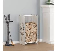 vidaXL Portant de bois chauffage blanc 40x30x80 cm