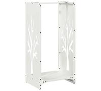 vidaXL Portant de Bois Chauffage Blanc 40x30x80 cm, Support à bûches de cheminée, Support à bûches, Support à bûches, Stockage de bûches d'intérieur