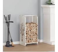 vidaXL Portant de Bois Chauffage Blanc 40x30x80 cm, Support à bûches de cheminée, Support à bûches, Support à bûches, Stockage de bûches d'intérieur