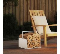 vidaXL Portant de bois chauffage blanc 40x40x40 cm