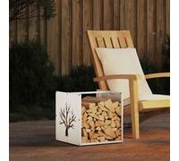 vidaXL Portant de bois chauffage blanc 40x40x40 cm 864244 Blanc