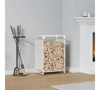 vidaXL Portant de bois chauffage blanc 44x28x65 cm