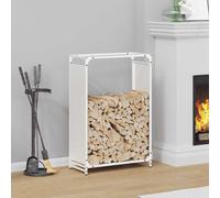 vidaXL Portant de Bois Chauffage Blanc 60x28x90 cm, Support à bûches de cheminée, Support à bûches, Support à bûches, Stockage de bûches d'intérieur