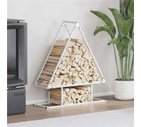 vidaXL Portant de bois chauffage blanc 80x25x90 cm, support à bûches de cheminée, support à bûches, support à bûches, 864316 Blanc