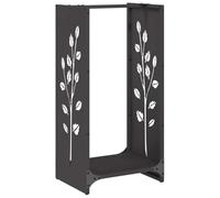 vidaXL Portant de Bois Chauffage Noir 25x25x100 cm, Support à bûches de cheminée, Support à bûches, Support à bûches, Stockage de bûches d'intérieur