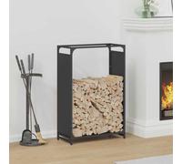 vidaXL Portant de Bois Chauffage Noir 60x28x90 cm Acier laminé à Froid, Support à bûches de cheminée, Support à bûches, Support à bûches