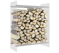 vidaXL Portant de Bois chauffage Transparent 80x35x100 cm Verre trempé Blanc G