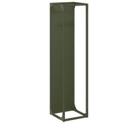 vidaXL Portant de Bois Chauffage Vert Olive 25x25x100 cm, Support à bûches de cheminée, Support à bûches, Support à bûches