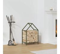 vidaXL Portant de bois chauffage vert olive 40x25x60 cm