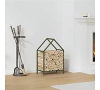 vidaXL Portant de bois chauffage vert olive 40x25x60 cm