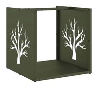 vidaXL Portant de Bois Chauffage Vert Olive 40x40x40 cm