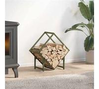 vidaXL Portant de bois chauffage vert olive 50x25x50 cm