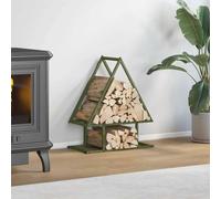 vidaXL Portant de bois chauffage vert olive 50x25x60 cm