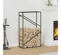 vidaXL Portant de bois chauffage vert olive 60x25x100 cm