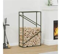 vidaXL Portant de bois chauffage vert olive 60x25x100 cm, support à bûches de cheminée, support à bûches, support à bûches 864330 Vert