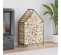 vidaXL Portant de bois chauffage vert olive 60x25x90 cm