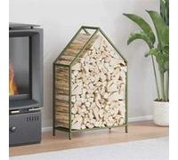 vidaXL Portant de bois chauffage vert olive 60x25x90 cm