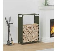vidaXL Portant de bois chauffage vert olive 60x28x90 cm