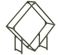 vidaXL Portant de bois de chauffage – Support à bûches 80x25x80 cm Vert olive