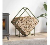 vidaXL Portant de bois de chauffage – Support à bûches 80x25x80 cm Vert olive