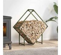 vidaXL Portant de bois chauffage vert olive 80x25x80 cm, support à bûches de cheminée, support à bûches, support à bûches 864286 Vert
