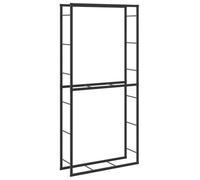 vidaXL Portant de bois de chauffage noir 100x30x209 cm acier