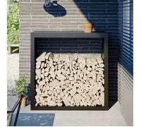 vidaXL Portant de bois de chauffage 100x40x100 cm Acier Noir