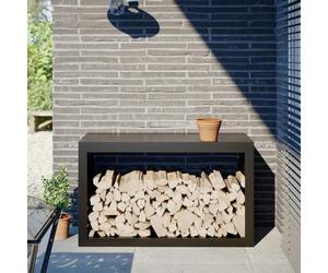 vidaXL Portant de bois de chauffage noir 100x40x60 cm acier, magasin de bûches, porte-bûches de cheminée, support de bûches, 850982