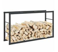 vidaXL Portant de Bois de Chauffage Noir 110x30x61 cm Acier, Porte-bûches, étagère à Bois, Support de Stockage de Bois de Chauffage