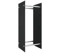 vidaXL Portant de bois de chauffage Noir 40x35x100 cm Verre trempé